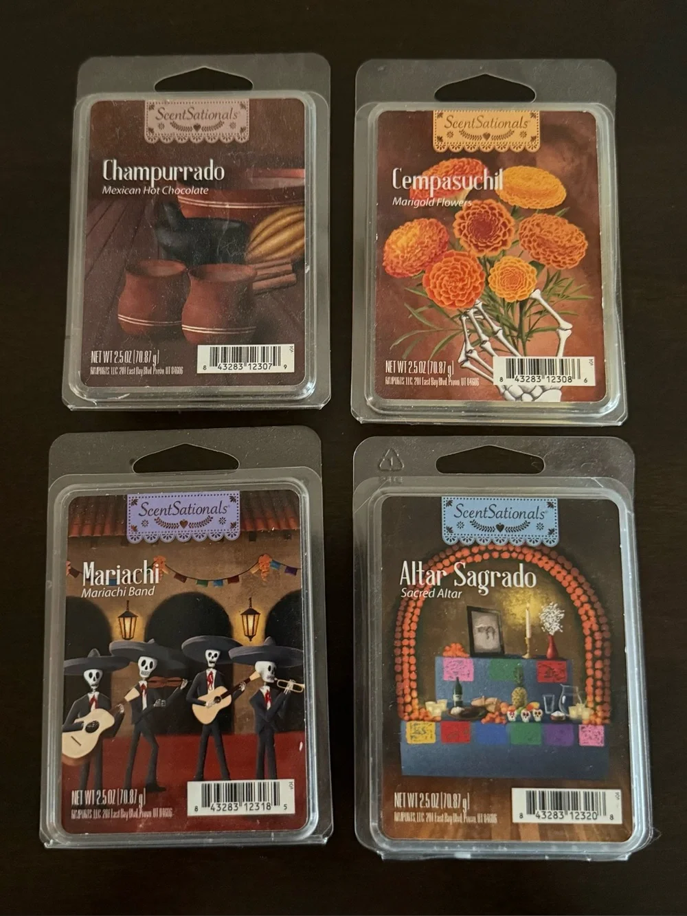 ScentSationals Día de Muertos Wax Melts Set 4 Champurrado Cempasuchil Mariachi